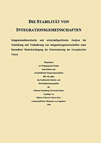 Tapa de Die Stabilität von Integrationsgemeinschaften