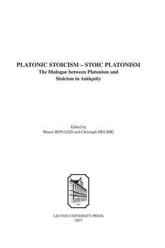 Tapa de Platonic Stoicism, stoic Platonism