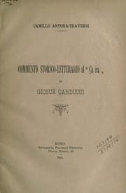 Tapa de Commento storico-letterario al "Ça ira" di Giosuè Carducci