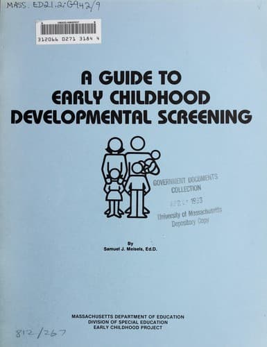 Tapa de A guide to early childhood developmental screening