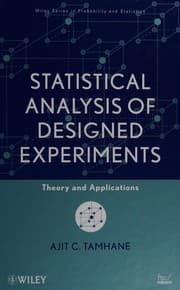 Tapa de Statistical analysis of designed experiments
