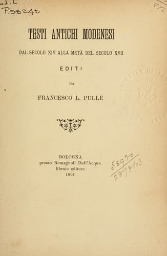 Tapa de Testi antichi modenesi