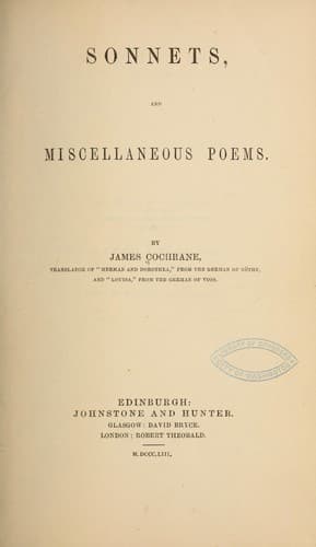 Tapa de Sonnets and miscellaneous poems