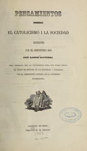 Tapa de Pensamientos sobre el catolicismo i la sociedad...