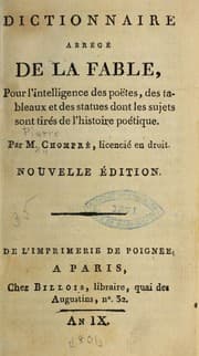 Tapa de Dictionnaire abrégé de la fable
