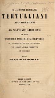 Tapa de Apologeticum et Ad nationes libri duo