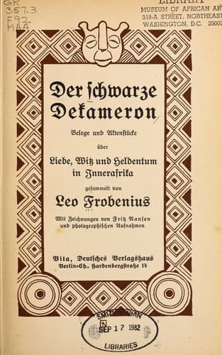 Tapa de Der schwarze Dekameron