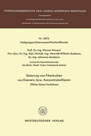 Tapa de Sinterung von Filterkuchen aus Eisenerz- bzw. Konzentratschlamm