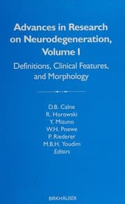 Tapa de Advances In Research On Neurodegeneration Vol.1