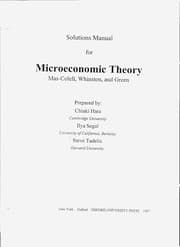 Tapa de Solutions manual for Microeconomic theory, Mas-Colell, Whinston, and Green