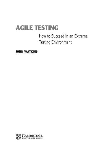 Tapa de Agile testing