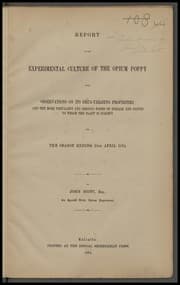 Tapa de Report on the experimental culture of the opium poppy