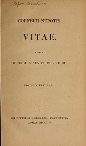 Tapa de Cornelii Nepotis Vitae