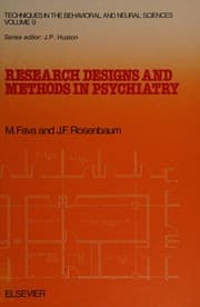 Tapa de Research designs and methods in psychiatry