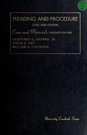 Tapa de Cases and materials on pleading and procedure