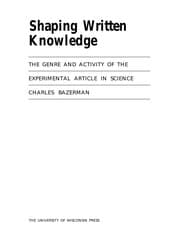Tapa de Shaping written knowledge