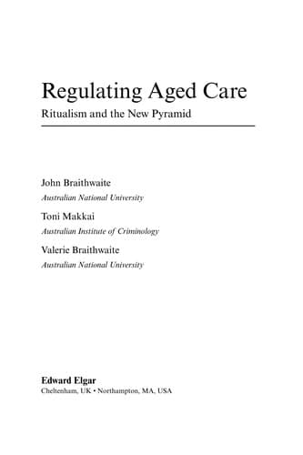 Tapa de Regulating aged care