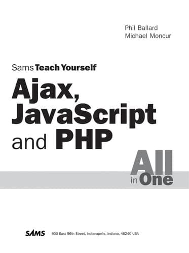 Tapa de Sams teach yourself Ajax, JavaScript, and PHP all in one
