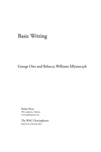 Tapa de Basic writing