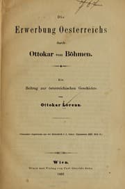 Tapa de Die erwerbung Oesterreichs durch Ottokar von Böhmen