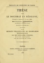 Tapa de Thèse pour le Doctorat en Médecine