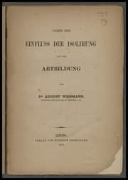 Tapa de über den Einfluss der Isolirung auf die Artbildung