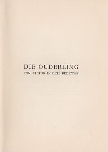 Tapa de Die Ouderling