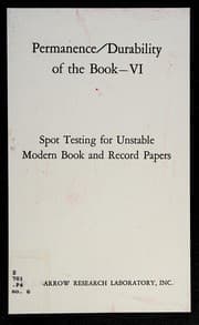 Tapa de Spot testing for unstable modern book and record papers