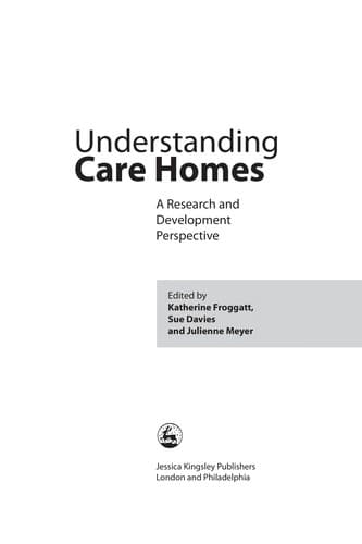 Tapa de Understanding care homes