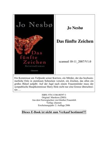 Tapa de Das fünfte Zeichen