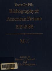 Tapa de Bibliography of American fiction, 1919-1988