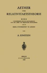 Tapa de Aether und Relativitaetstheorie