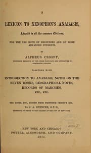 Tapa de A lexicon to Xenophon's Anabasis ...