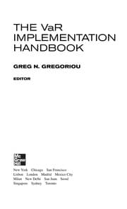 Tapa de The VaR implementation handbook