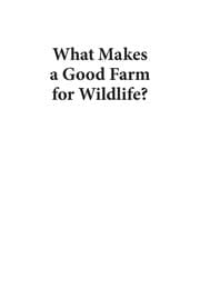 Tapa de What makes a good farm for wildlife?