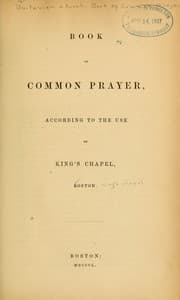 Tapa de Book of common prayer according to the use of King's Chapel, Boston