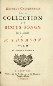 Tapa de Orpheus Caledonius: or, A collection of Scots songs
