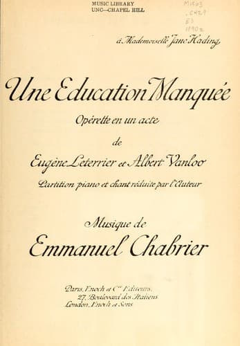 Tapa de Une éducation manquée