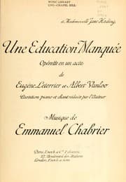 Tapa de Une éducation manquée