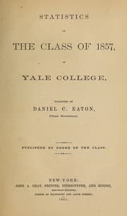 Tapa de Statistics of the Class of 1857, of Yale College