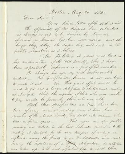 Tapa de [Letter to] Dear sir