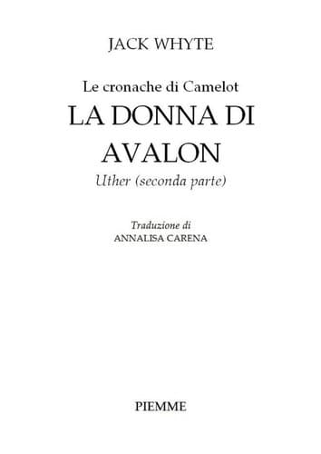 Tapa de La donna di Avalon