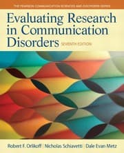 Tapa de Evaluating Research in Communication Disorders