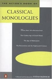 Tapa de The Actor's book of classical monologues