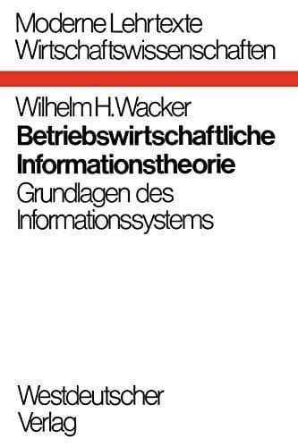 Tapa de Betriebswirtschaftliche Informationstheorie