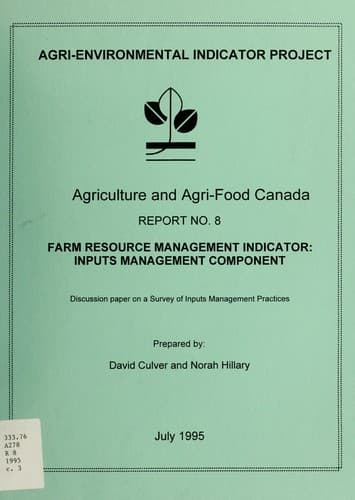 Tapa de Farm resource management indicator
