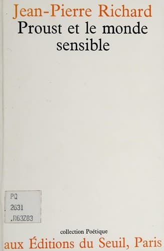Tapa de Proust et le monde sensible