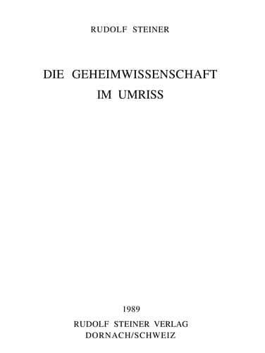 Tapa de Die Geheimwissenschaft im Umriss