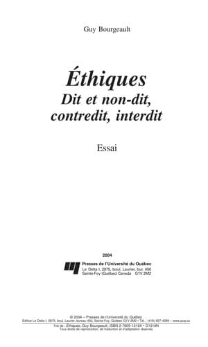 Tapa de Éthiques