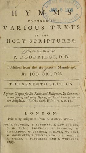 Tapa de Hymns founded on various texts in the Holy Scriptures